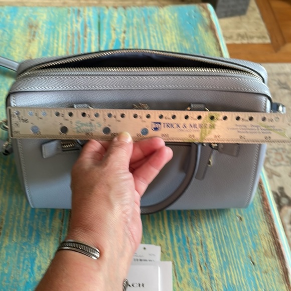 Coach light blue leather handbag - Picture 7 of 9